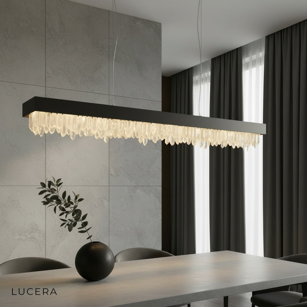 Jonquil Modern Rectangle Crystal Chandelier - Pendant Lights | Lucera Lighting