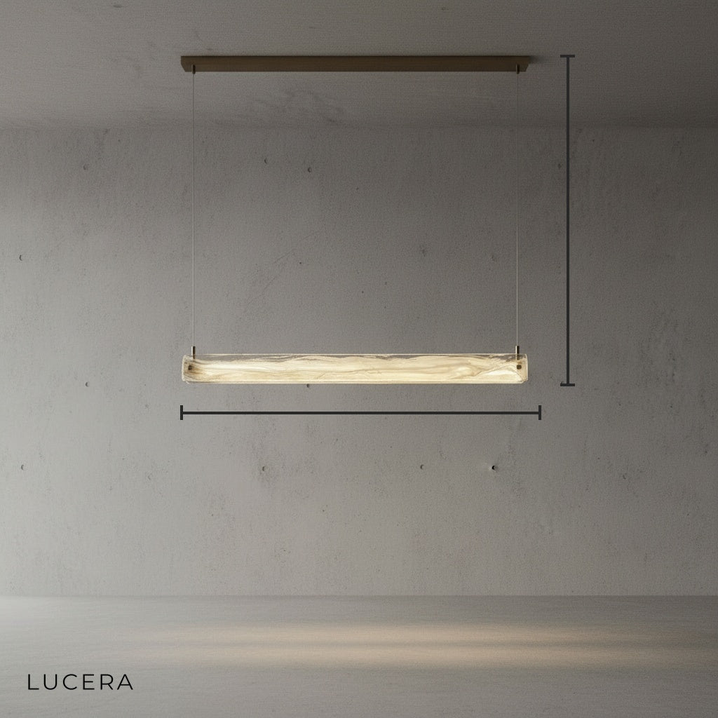 Lapis Modern Rectangle Chandelier for Kitchen Island - Pendant Lights | Lucera Lighting