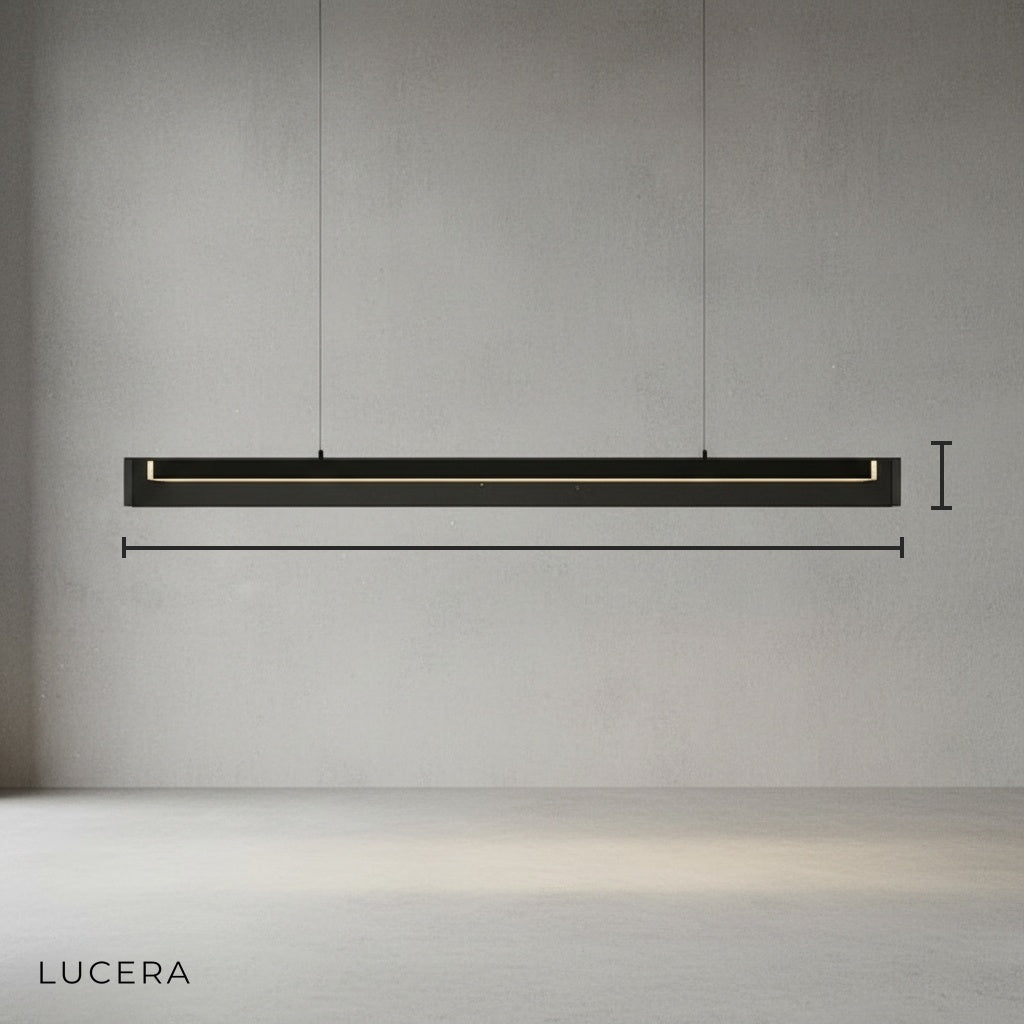 Ochre Risch Modern Black Rectangular Chandelier - Pendant Lights | Lucera Lighting