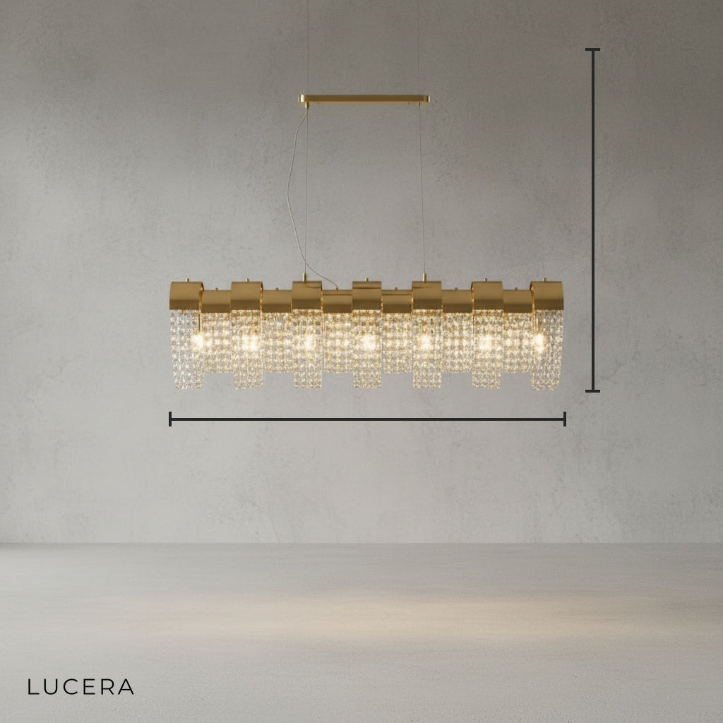Saga Modern LED Crystal Chandelier - Chandeliers | Lucera Lighting