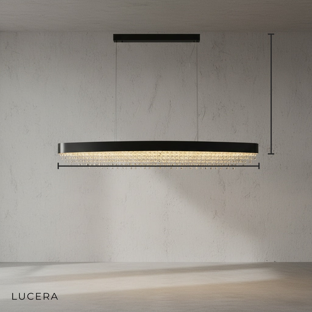 Ulf Modern Rectangular Crystal Chandelier - Pendant Lights | Lucera Lighting