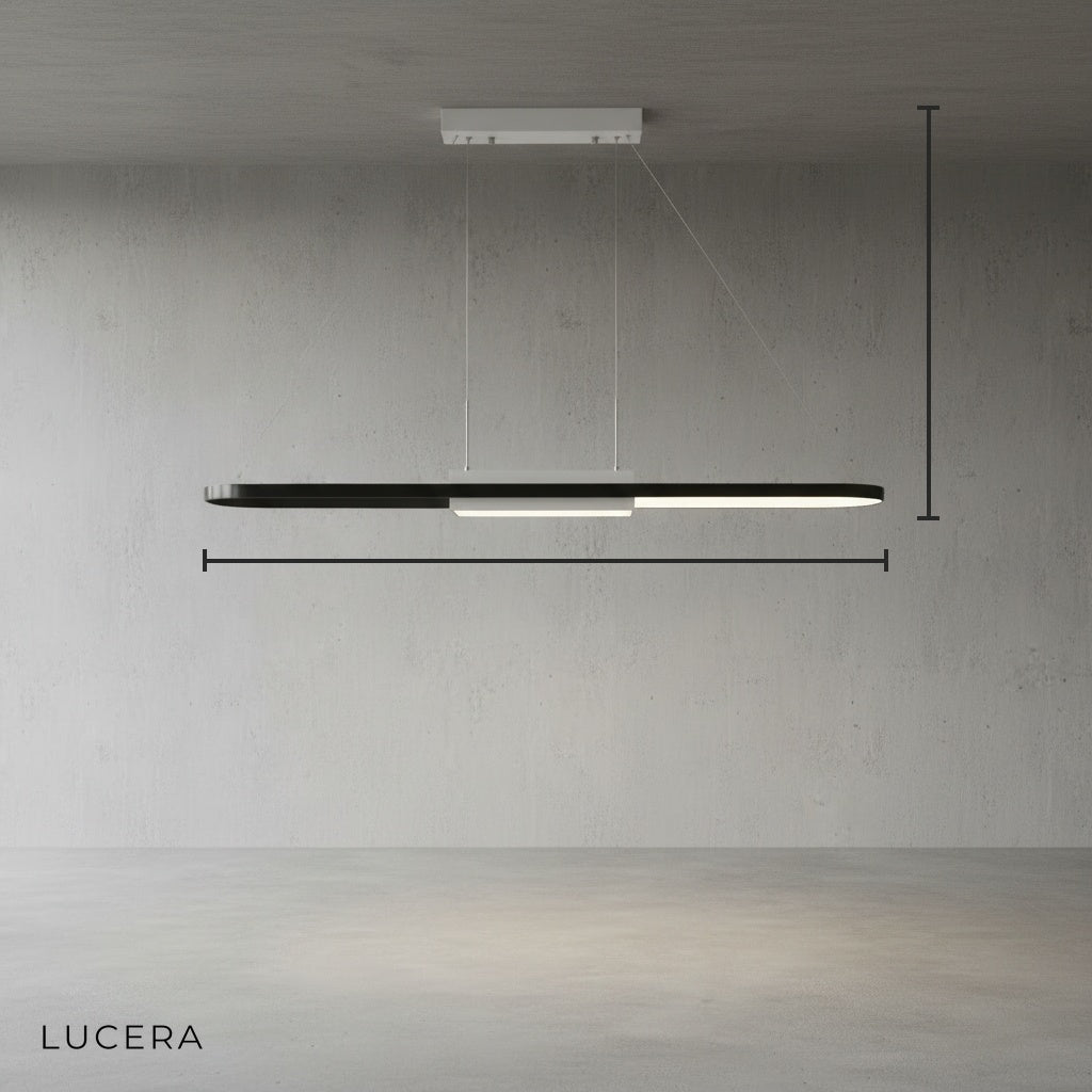 Vilja Long Strip Chandelier for Restaurant - Pendant Lights | Lucera Lighting