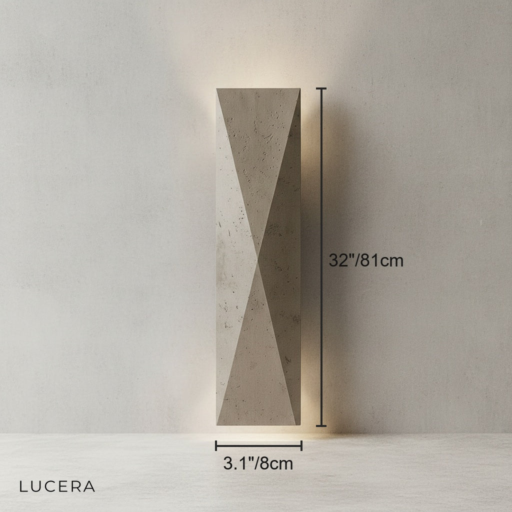 Pallas Wren Outdoor Travertine Sconce - Exterior wall | Lucera Lighting