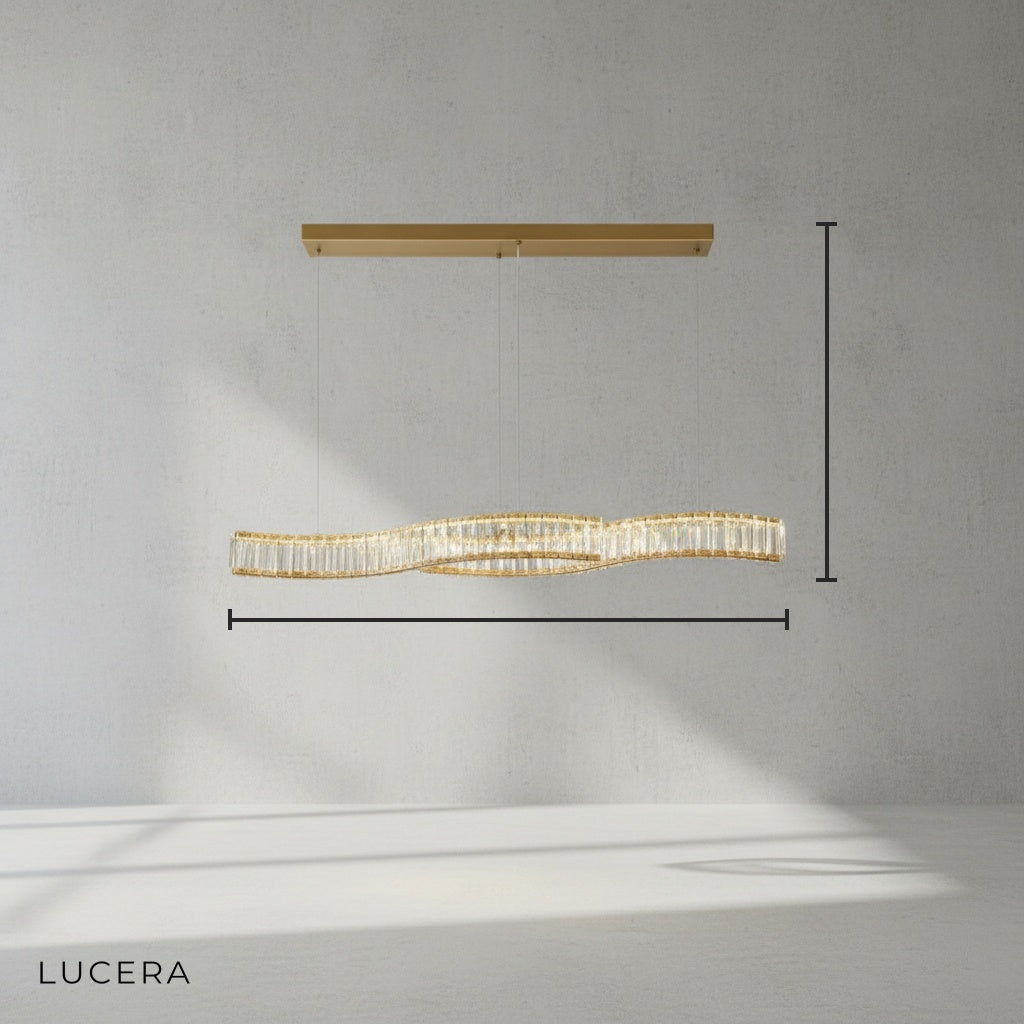 Knut Crystal S-Shaped LED Chandelier - Chandeliers | Lucera Lighting