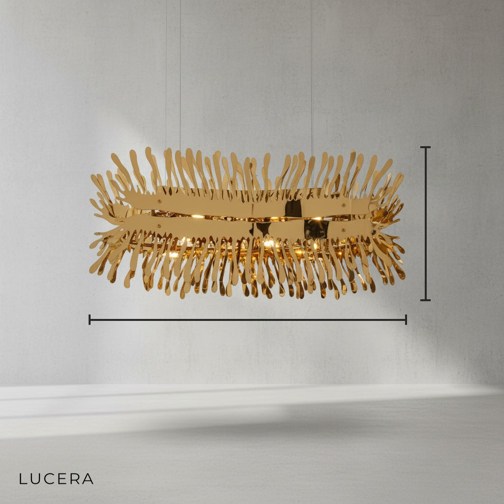 Magne Golden LED Chandelier for Dining Room - Chandeliers | Lucera Lighting