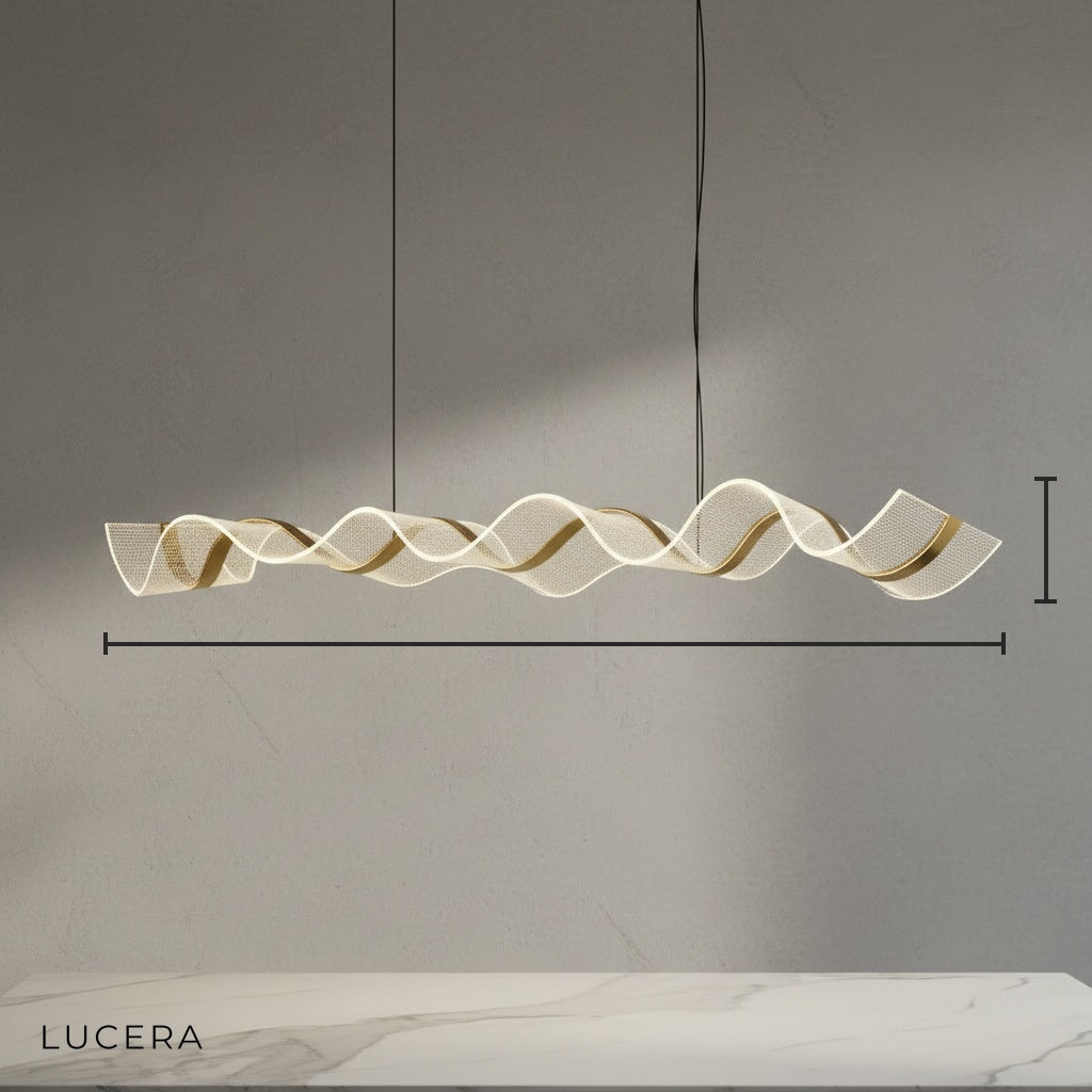 Od Wave Gold Chandelier Flush Mount - Pendant Lights | Lucera Lighting