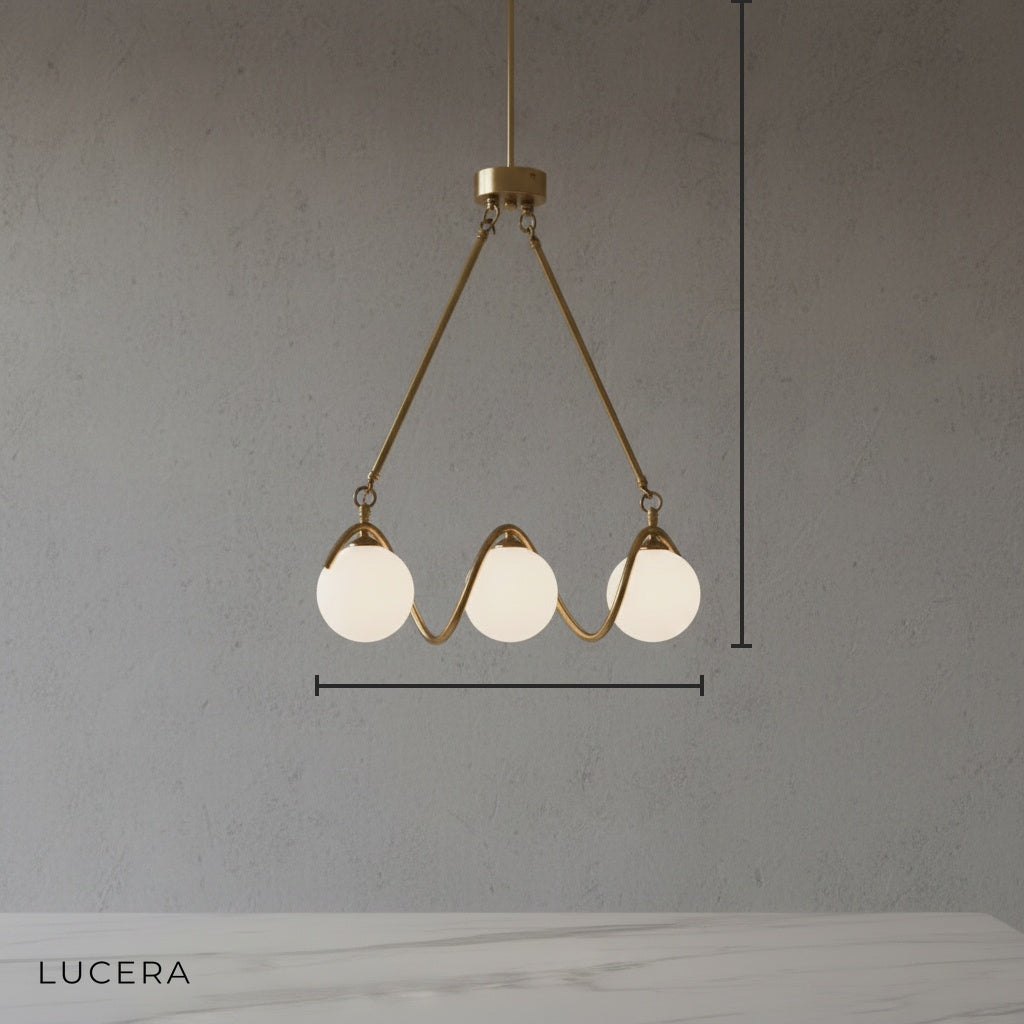 Verdandi Gold Copper Glass Chandelier for Dining Room - Chandeliers | Lucera Lighting