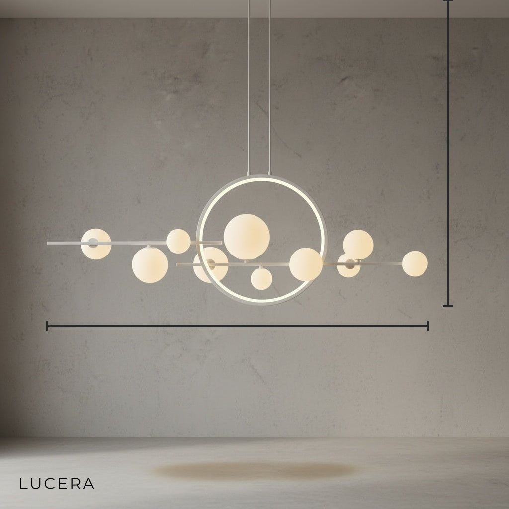 Vor Glass Bubble LED Chandelier for Dining Room - Pendant Lights | Lucera Lighting