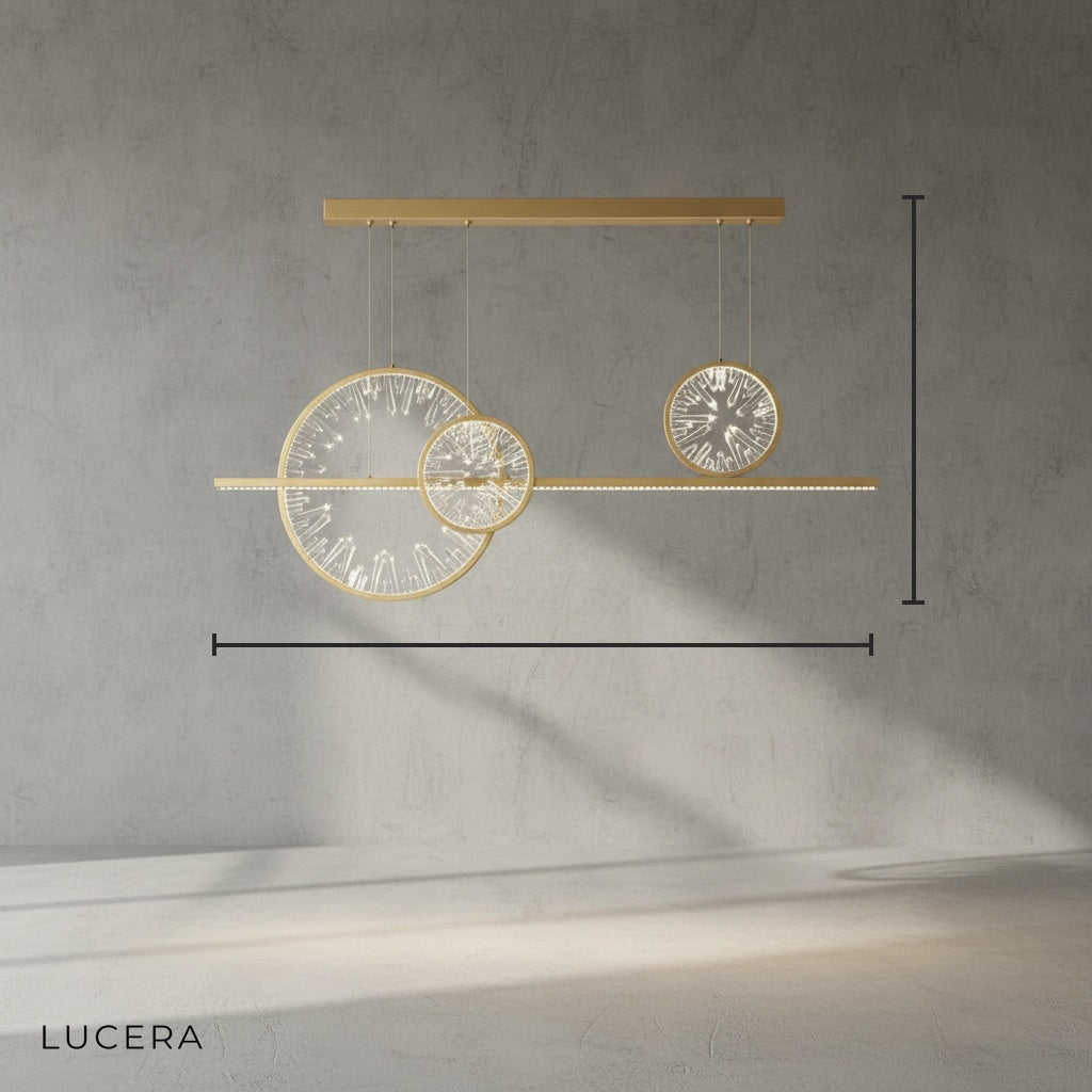Amore Broken Glass Design Crystal Rings Hanging LED Art Cha - Pendant Lights | Lucera Lighting