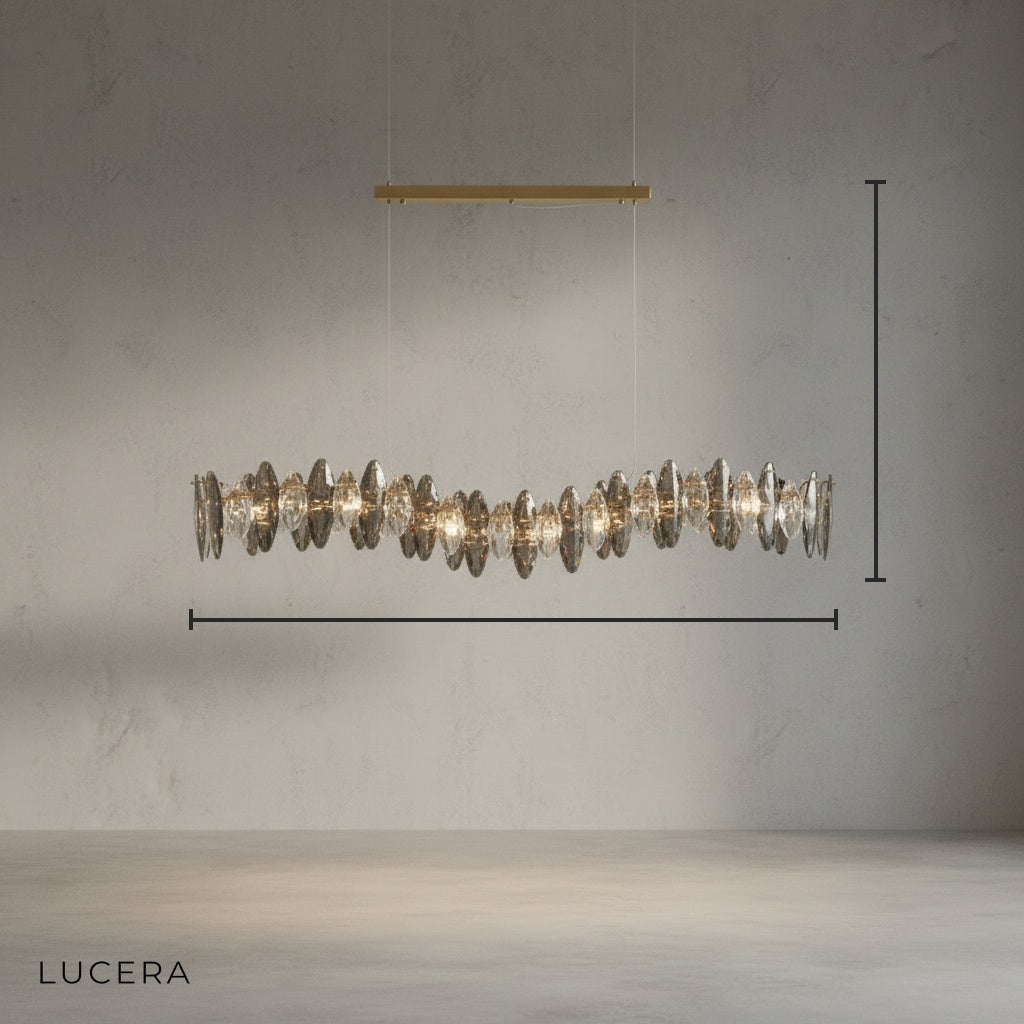 Arno Wave Chrome Crystal Chandelier - Pendant Lights | Lucera Lighting
