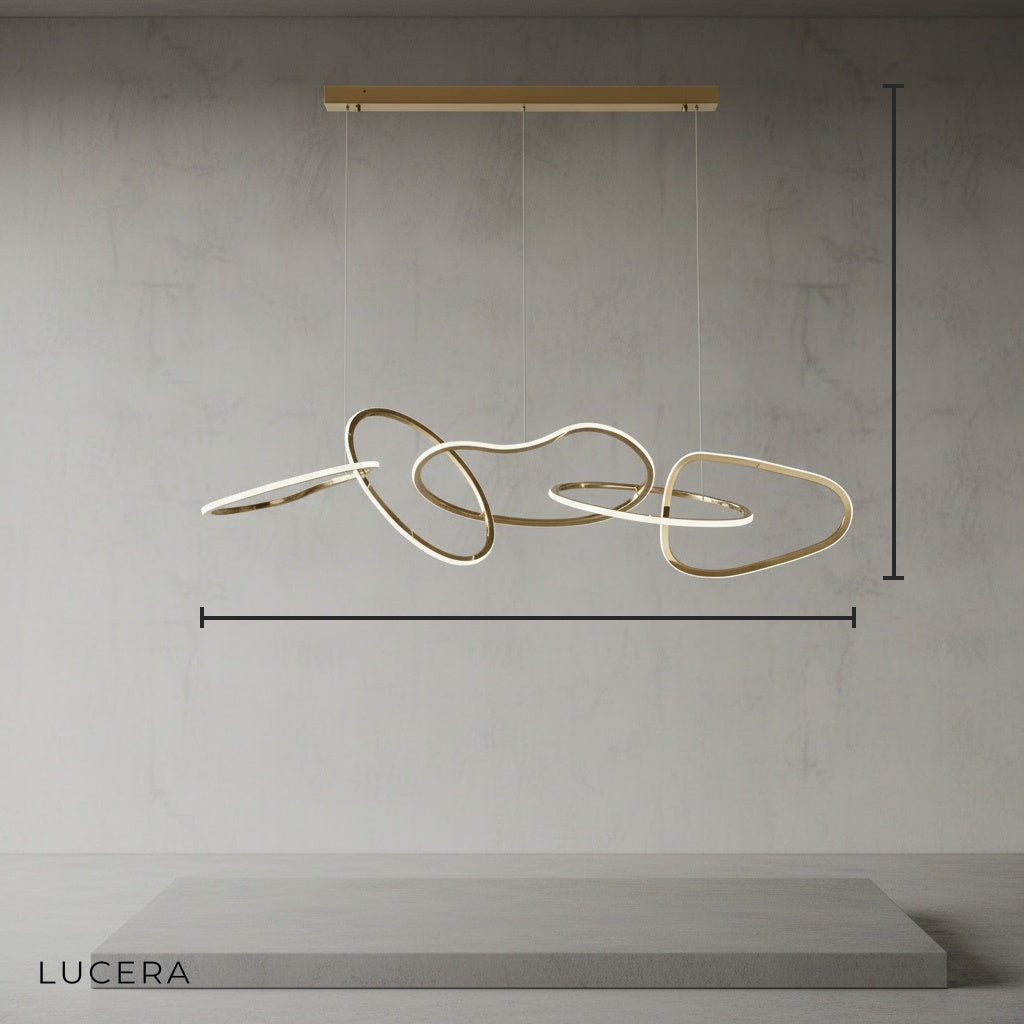 Bello Gold Crystal Chandelier for Dining Room - Pendant Lights | Lucera Lighting