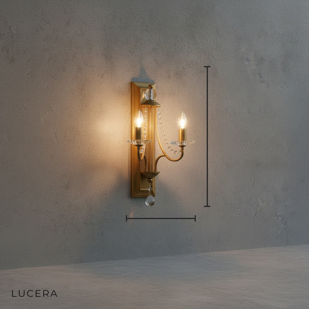 Eco Retro Candle Wall Sconce with Crystal Accents - Wall Lights & Sconces | Lucera Lighting