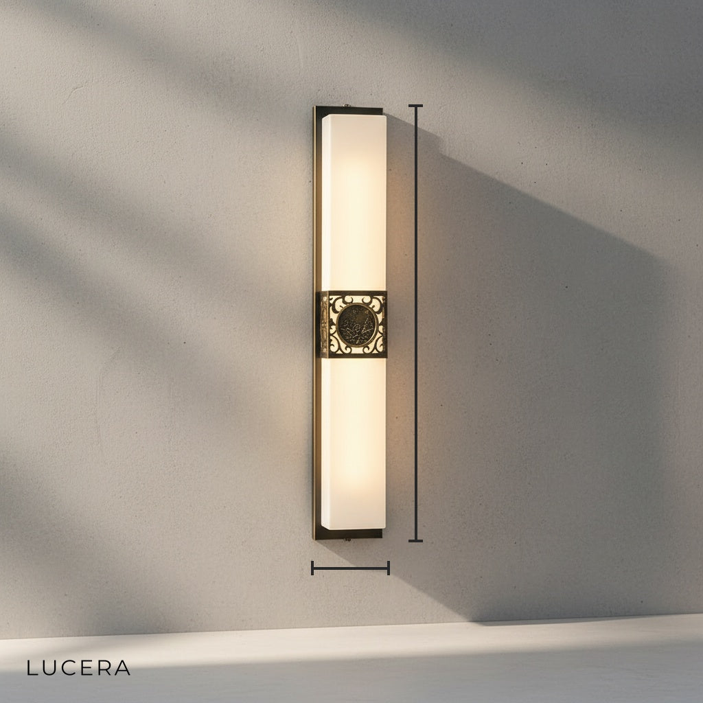 Gusto Royal Chinese Wall Lamp with Marble Accent - Wall Lights & Sconces | Lucera Lighting