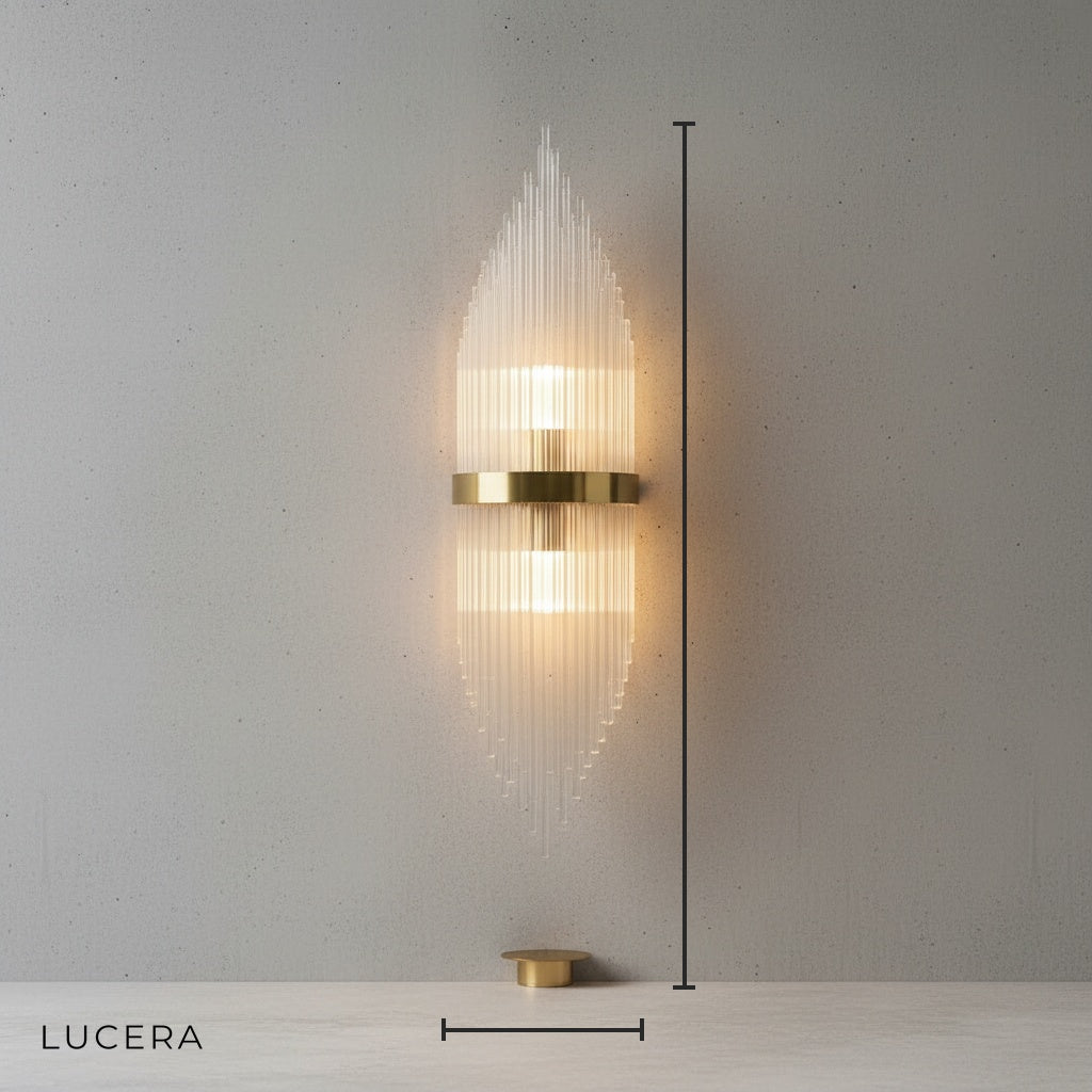 Lento Gold Glass Wall Sconce - Wall Lights & Sconces | Lucera Lighting