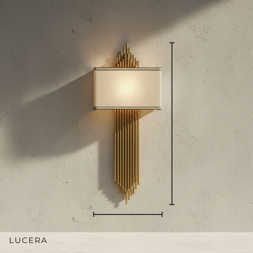 Leone Metal and Fabric Wall Sconce - Wall Lights & Sconces | Lucera Lighting