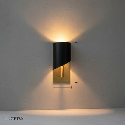 Minimalist studio view of Lucera Duomo sconce showing handcrafted copper silhouette