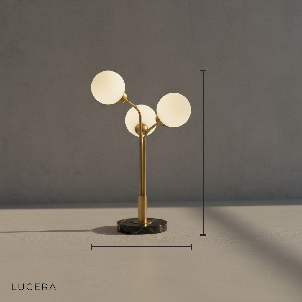 Animato Tri-Shape Marble Base Table Lamp - Lamps | Lucera Lighting
