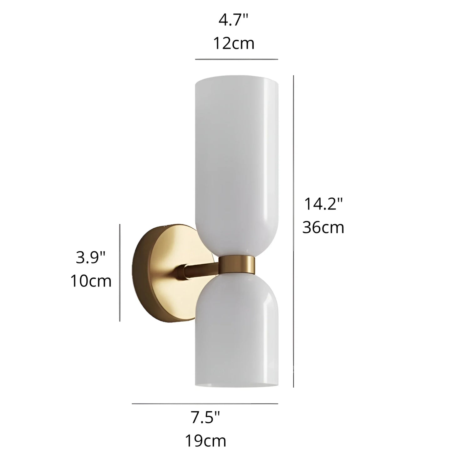 Dolce Double Glossy White Glass Wall Sconce - Wall Lights & Sconces | Lucera Lighting