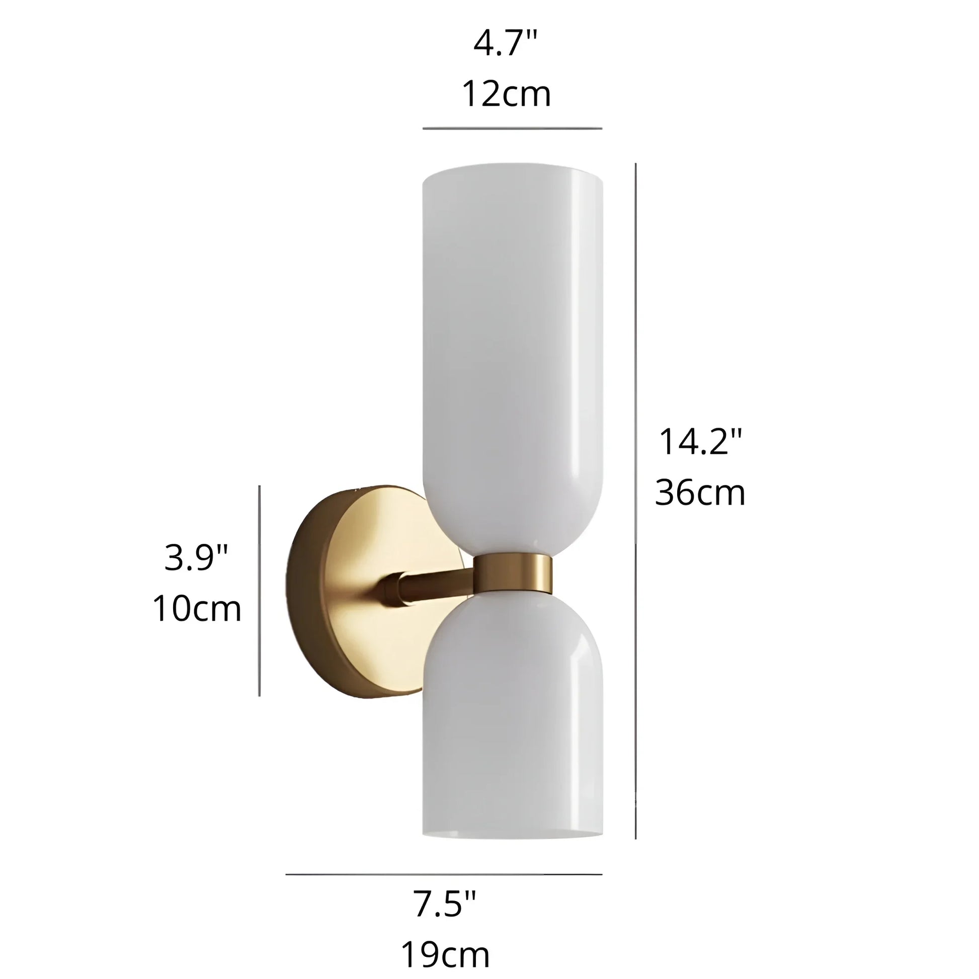 Dolce Double Glossy White Glass Wall Sconce - Wall Lights & Sconces | Lucera Lighting