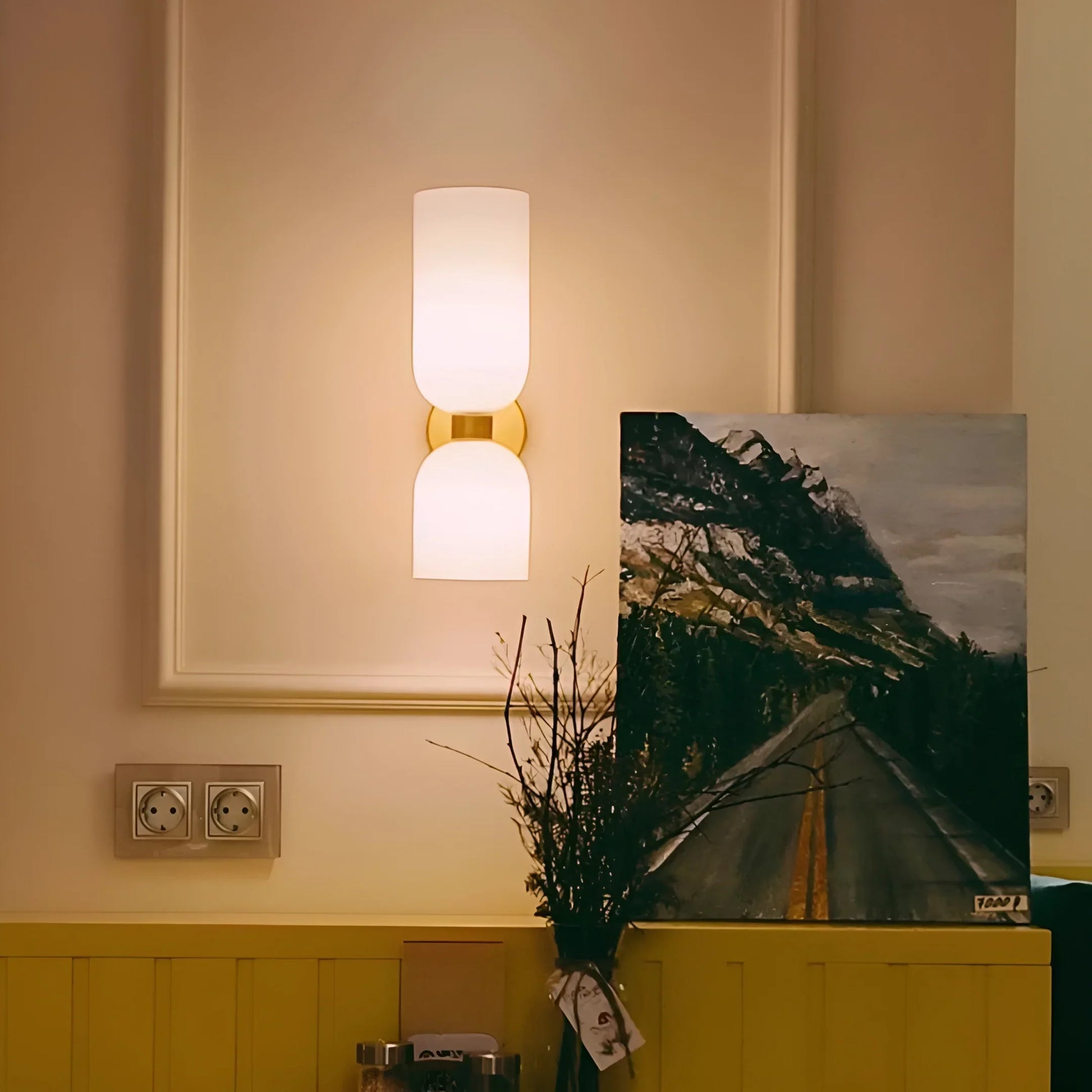 Dolce Double Glossy White Glass Wall Sconce - Wall Lights & Sconces | Lucera Lighting