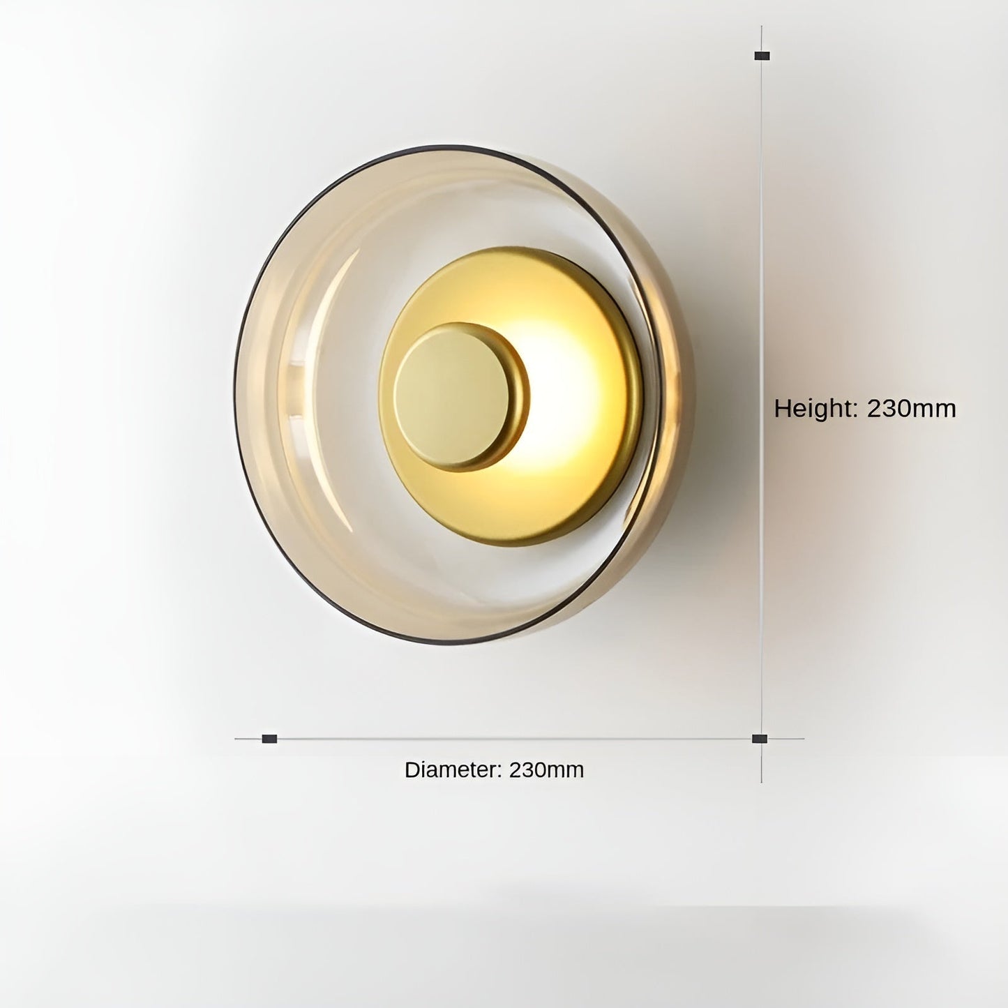 Nordic Glow LED Wall Lamp - Glass & Gold Accents