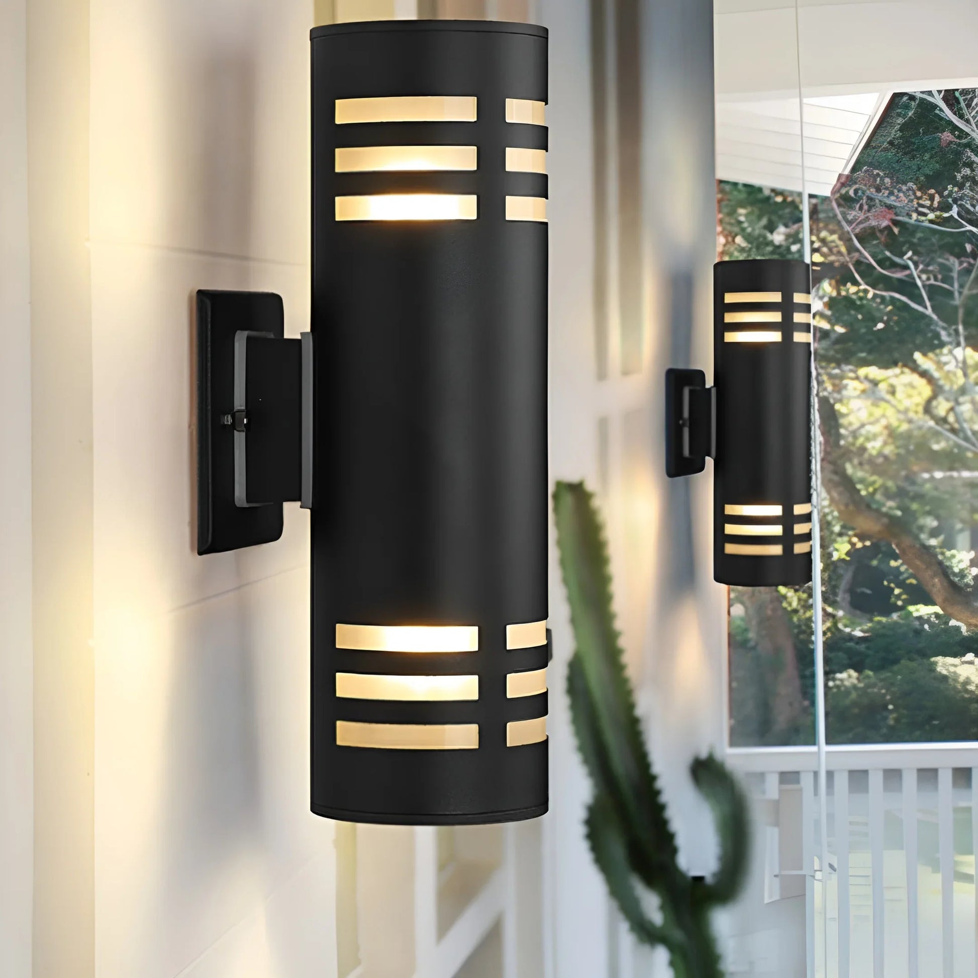 Cleo Outdoor Wall Sconce - Dual-Beam Light - Exterior wall | Lucera Lighting