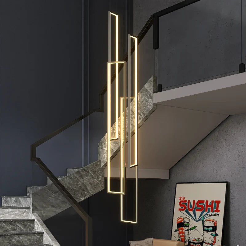Sage Rectangle Hanging LED Chandelier - Pendant Lights | Lucera Lighting
