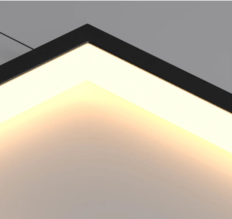 Sage Rectangle Hanging LED Chandelier - Pendant Lights | Lucera Lighting