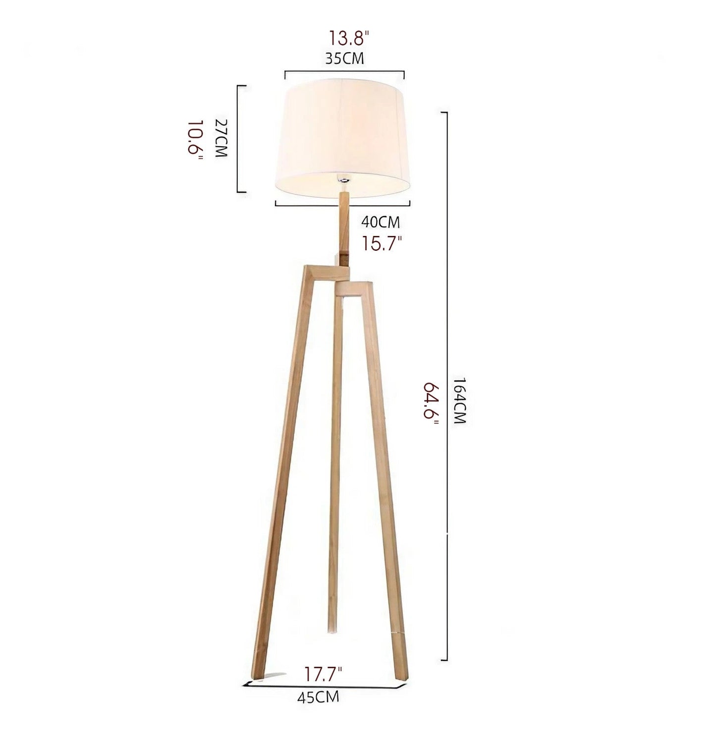 Spinel Modern Solid Wood Floor Lamp With Cloth Lampshade - Lamps | Lucera Lighting