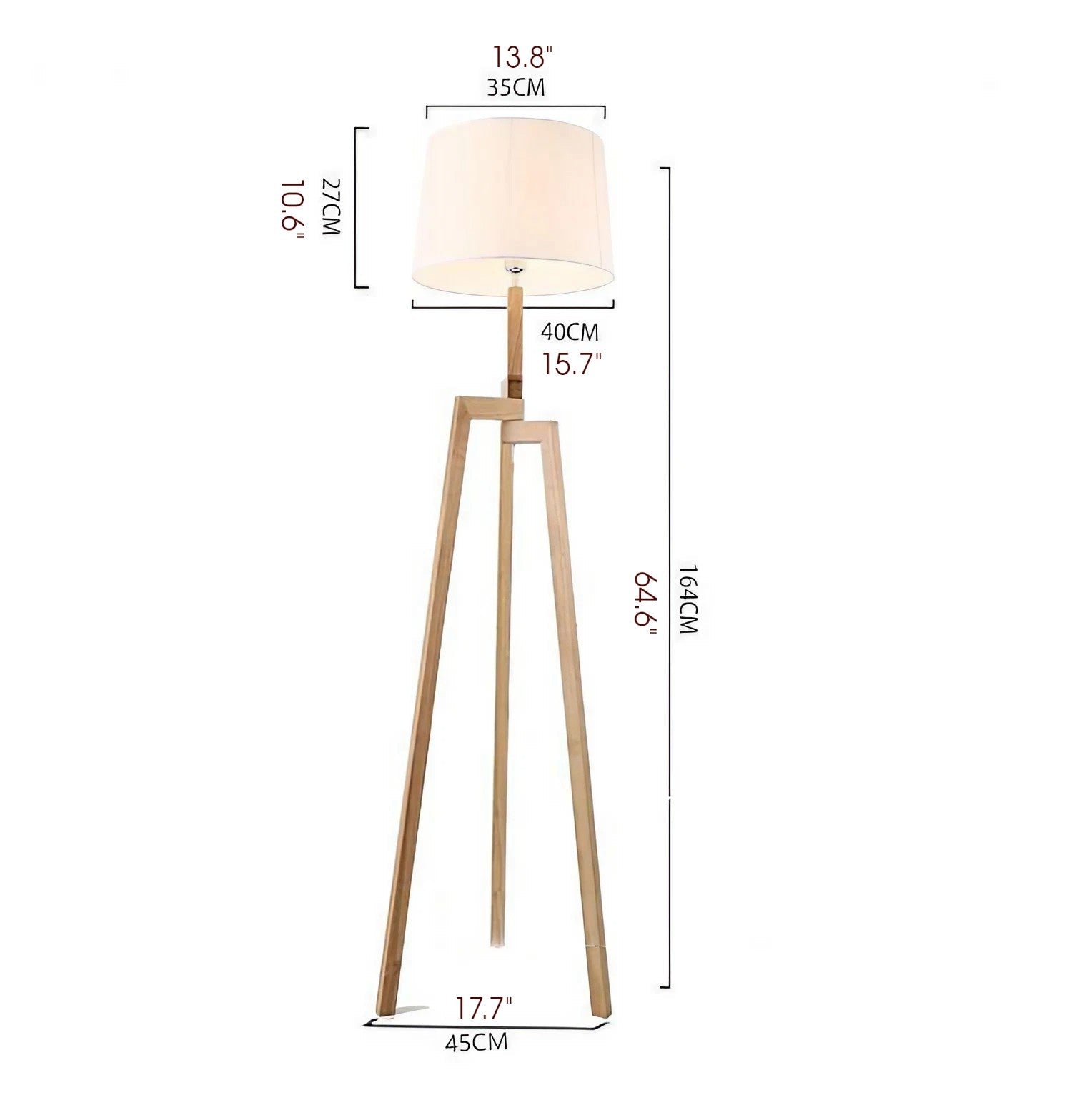 Spinel Modern Solid Wood Floor Lamp With Cloth Lampshade - Lamps | Lucera Lighting