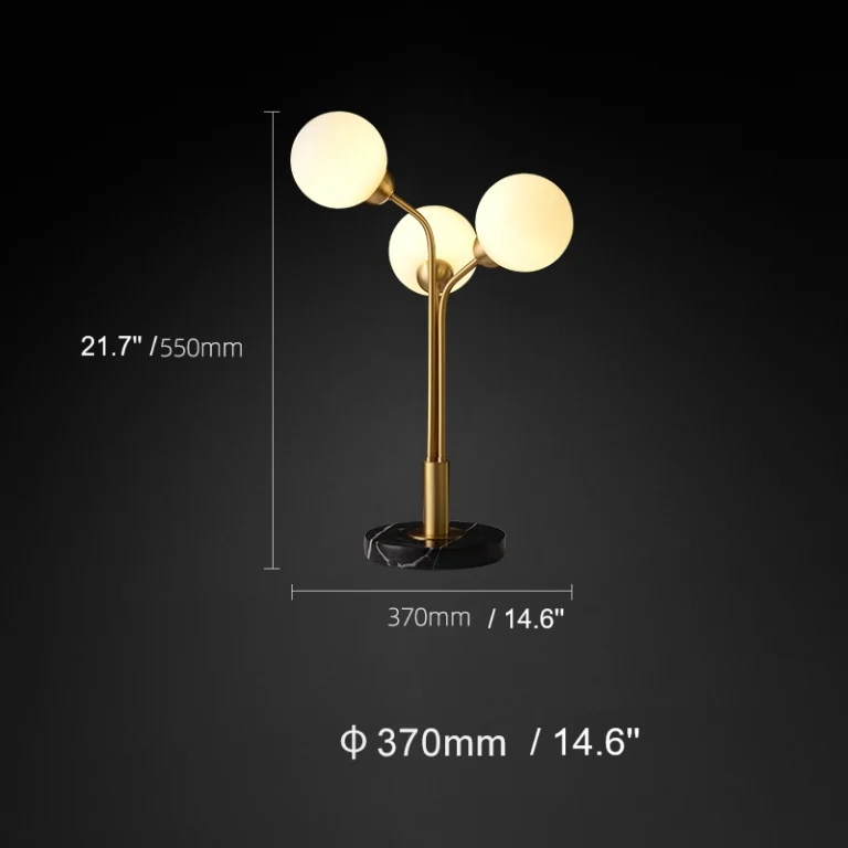 Animato Tri-Shape Marble Base Table Lamp - Lamps | Lucera Lighting