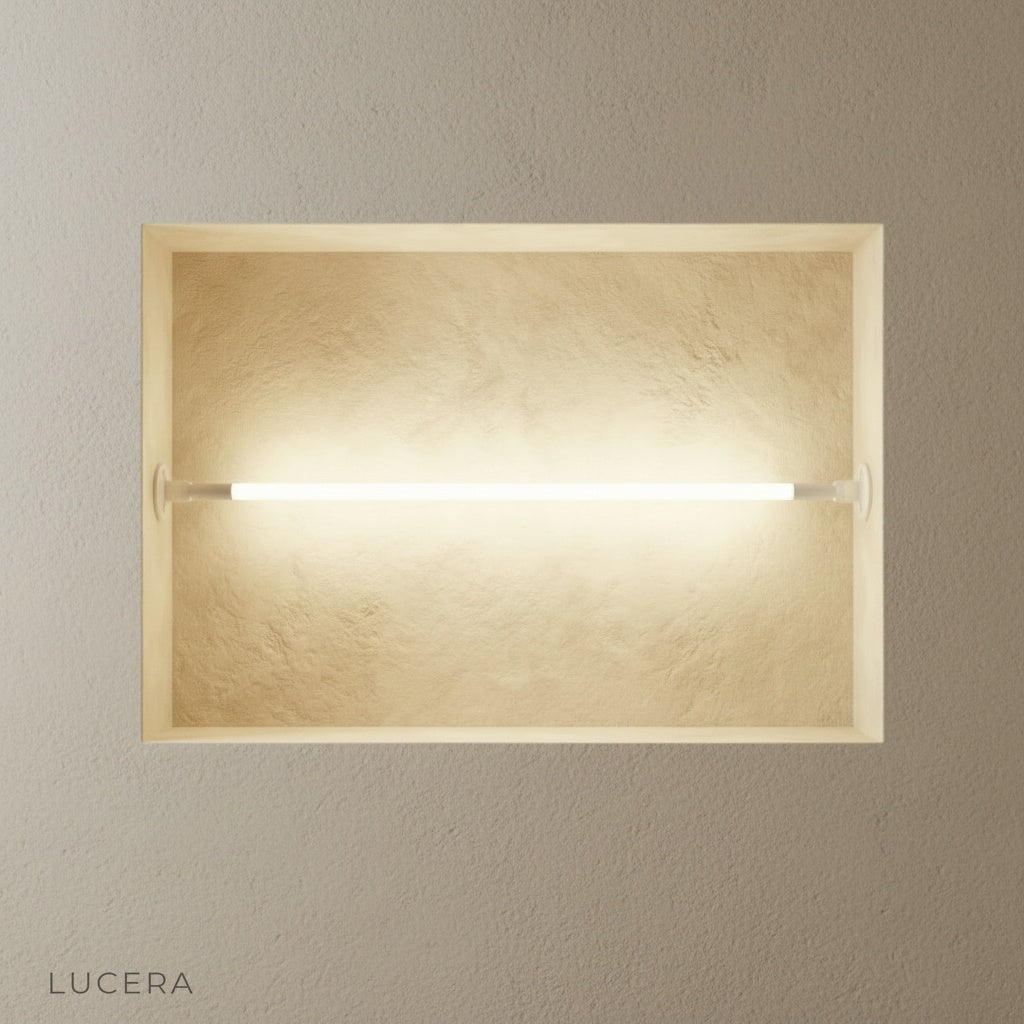 Nab wall lamp side angle studio view showing geometric frame