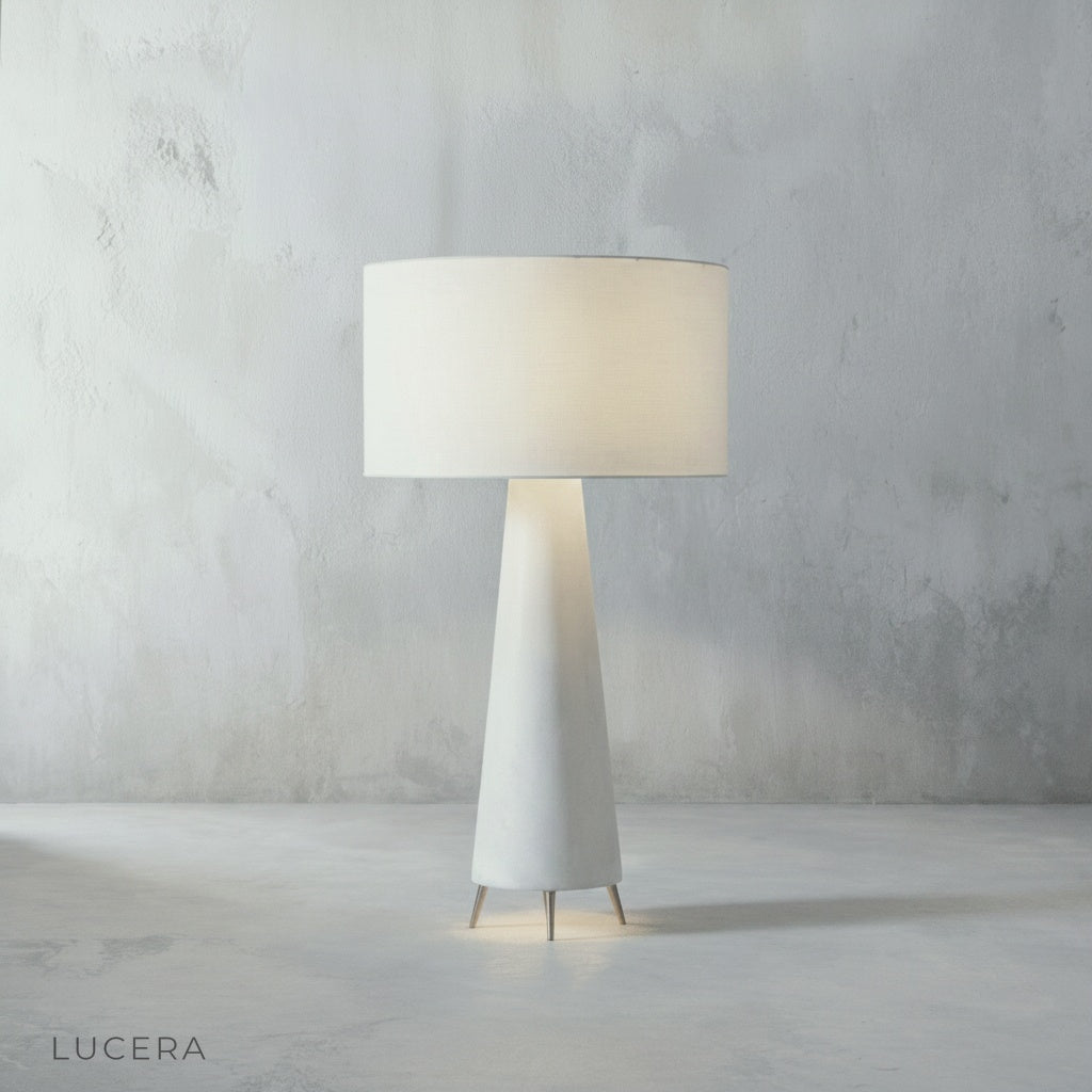 Quarters Floor Lamp side profile studio view showing integrated LED base and minimalist mushroom-inspired design