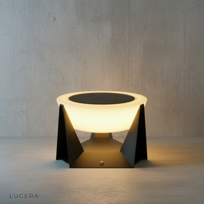 Wilhelmina outdoor lamp studio shot on clean white background showing sleek cylindrical design