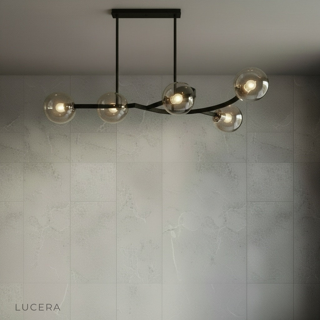 front view of lucera cavern ceiling light on clean white background