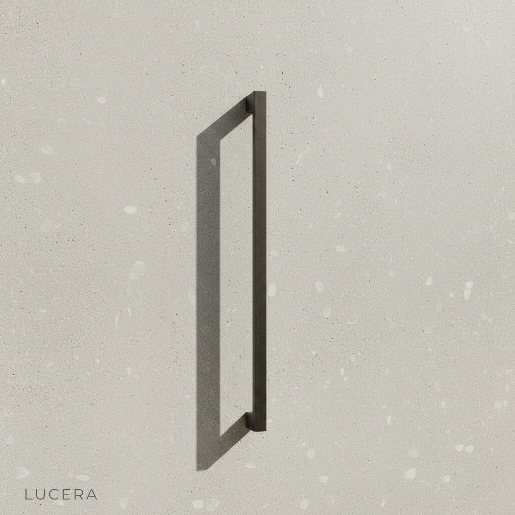 minimalist indigo wall lamp on clean white background side angle