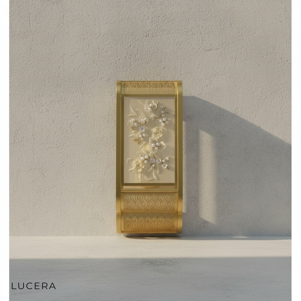 Bordure wall lamp in bathroom setting with IP44 waterproof rating and warm inviting glow