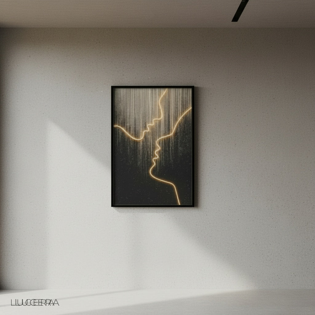 Minimalist Nordic wall lamp side angle studio shot showing warm finish and slim profile