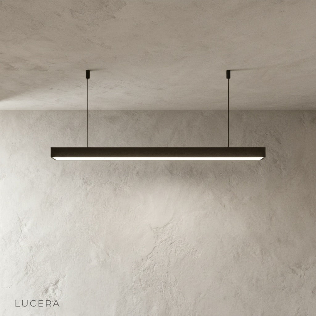 Winslow Pendant Light front view with discreet suspension cables on clean white background