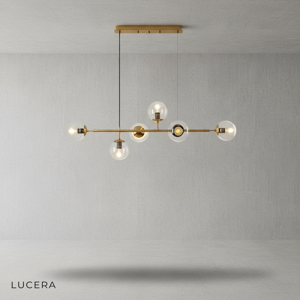 milky white glass globe detail on Dag pendant light against neutral background