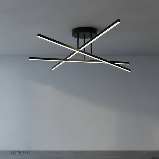 studio view of Riesling ceiling light with soft anti-glare illumination from below
