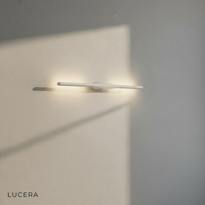 Close-up of Elan wall lamp LED strip detail highlighting high-tech alloy finish
