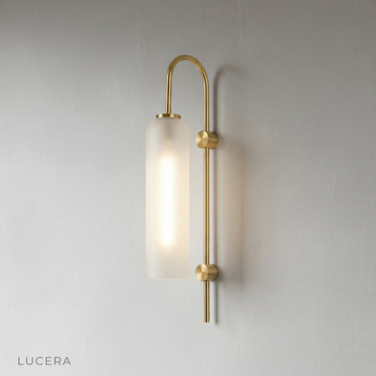 front view of Nordic wall sconce with integrated LED light bar