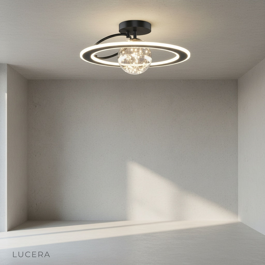 Gadroon ceiling light clean white background showing sleek ceiling-mounted silhouette