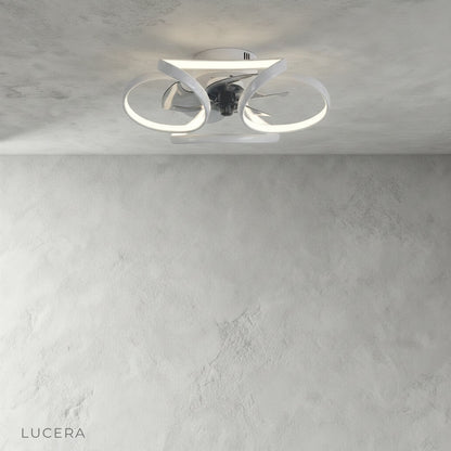 overhead view of Lucera Valentin ceiling fan light with concealed blades