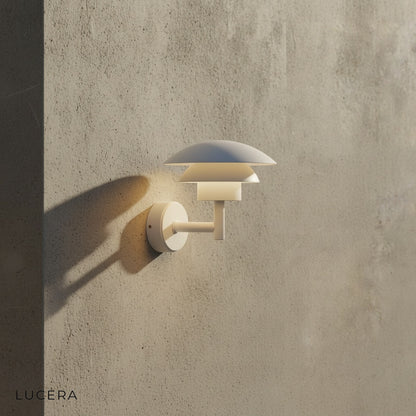 Delphine Outdoor LED Light side angle studio shot highlighting minimalist silhouette and LED panel