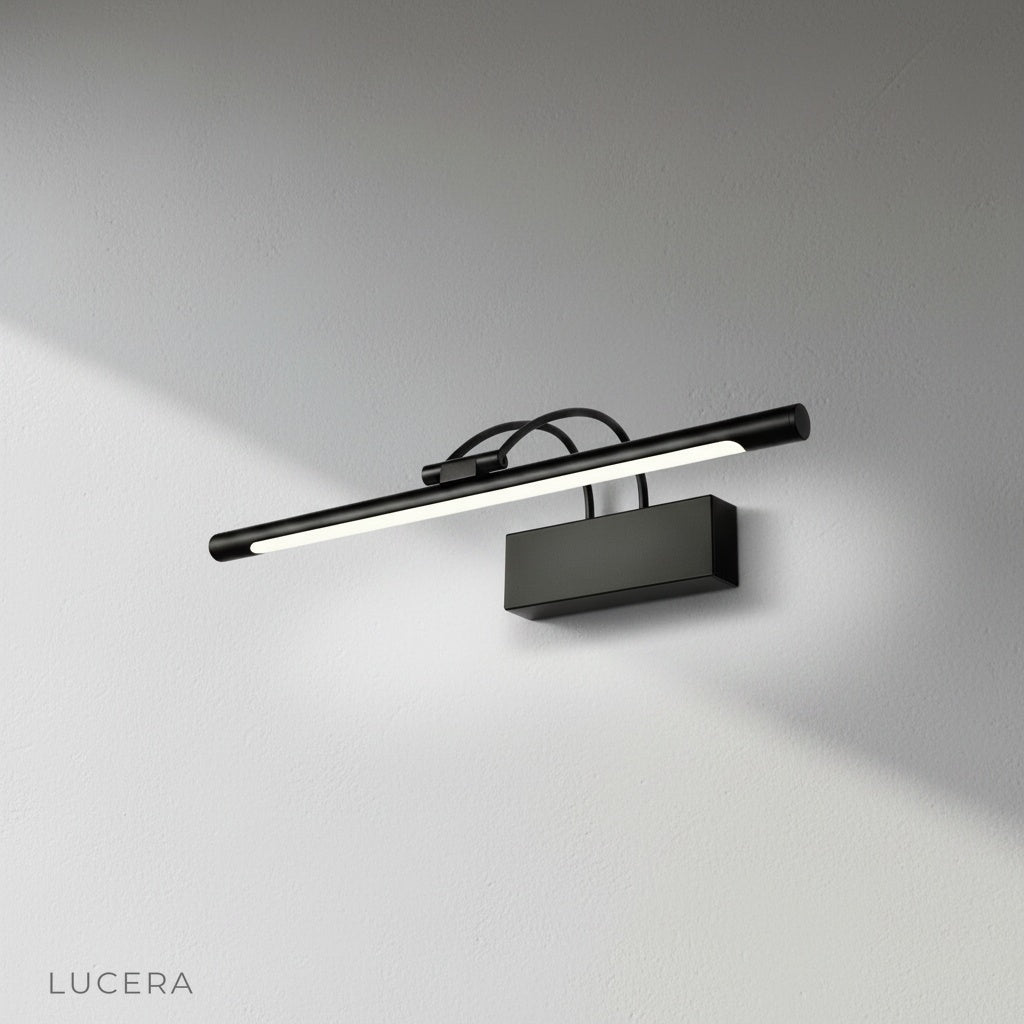 Alluvium wall lamp side profile showing slim iron and aluminum construction