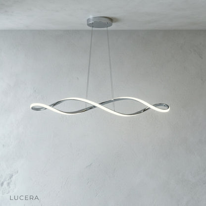 clean studio view of Damaske chandelier showing acrylic diffuser and integrated LED
