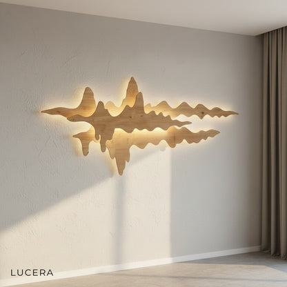 Plinth cloud wall lamp in cool daylight mode, minimalist hallway installation