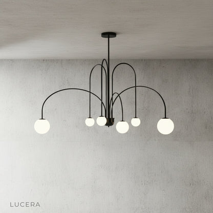 Unico Chandelier front view on clean white background showing symmetrical design